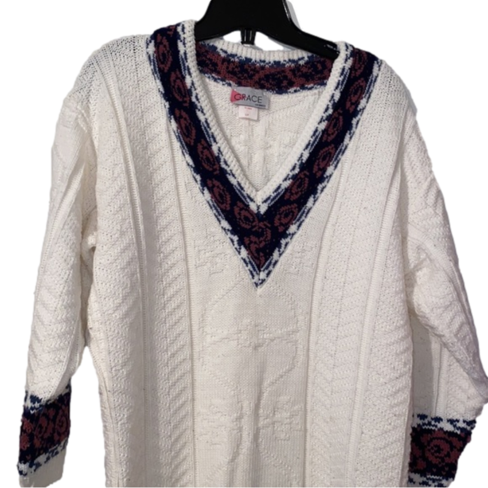 Vintage Grace Rose Knit Sweater